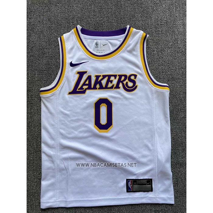 Camiseta Nino Los Angeles Lakers Russell Westbrook NO 0 Association 2022-23 Blanco